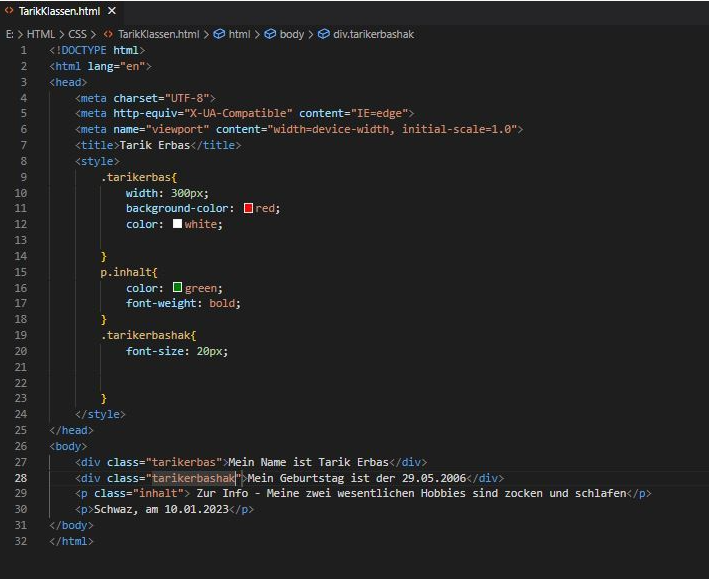 HTML und CSS Code in VS Code