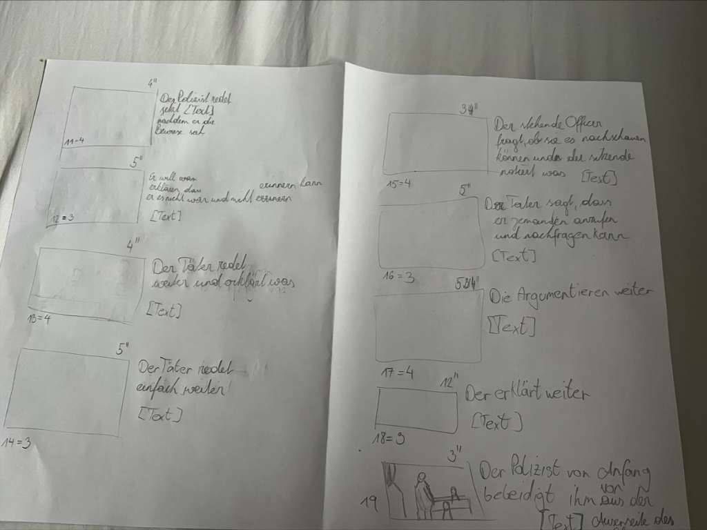 Storyboard Fargo Seite 2 — Einstellungen 11 bis 19
